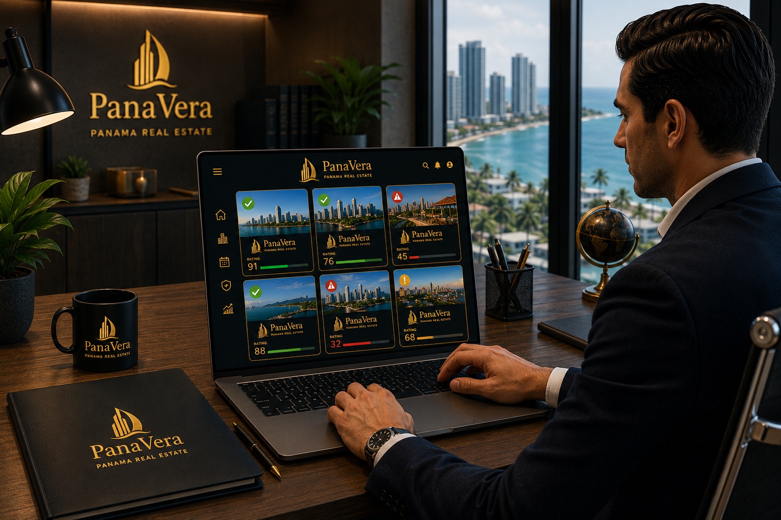 Reviewing selected properties on screen